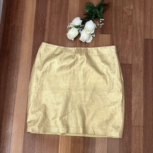 Gold Pencil Skirt — Women's Metallic Mini Skirt